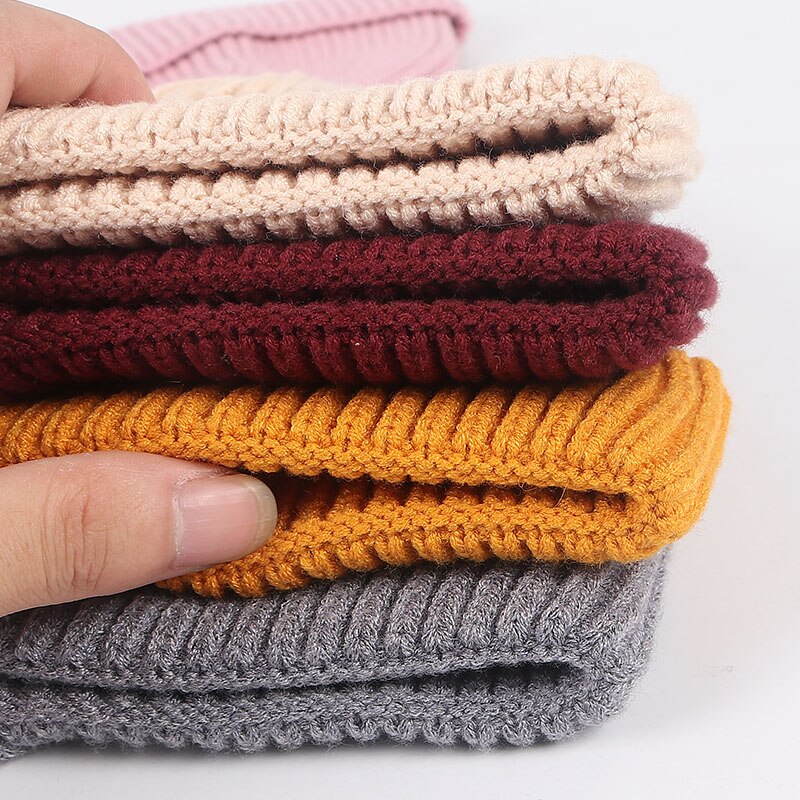 Gorro negro Unisex para hombre, sombreros tipo Beanie para mujer, gorra de Skullcap lisa de punto hip hop, sombrero de otoño para mujer