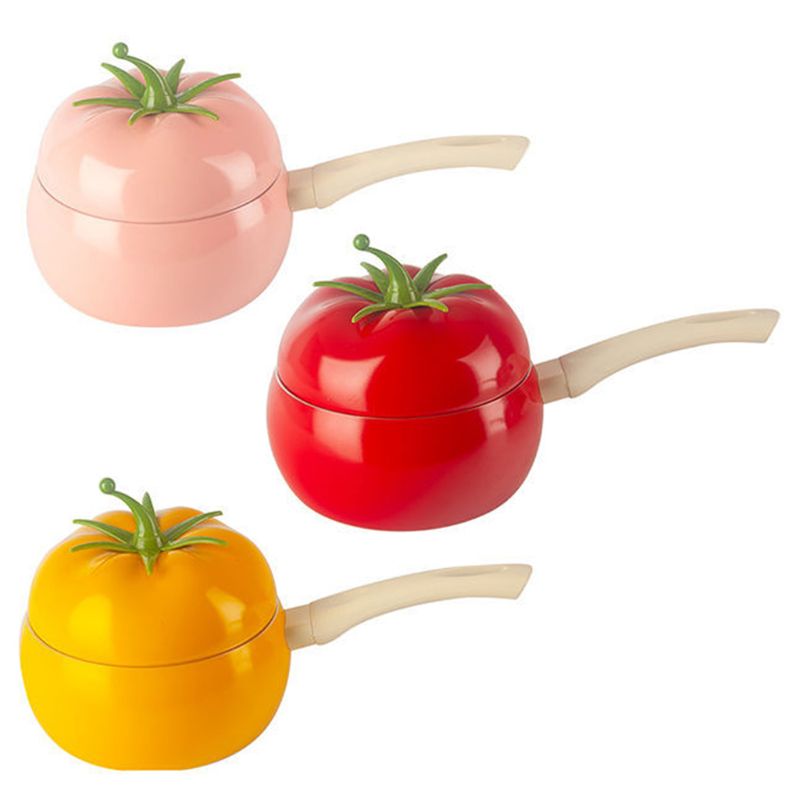 Sartén con forma de tomate para frutas, olla de cocina, olla de inducción, utensilios de cocina de aluminio antiadherentes