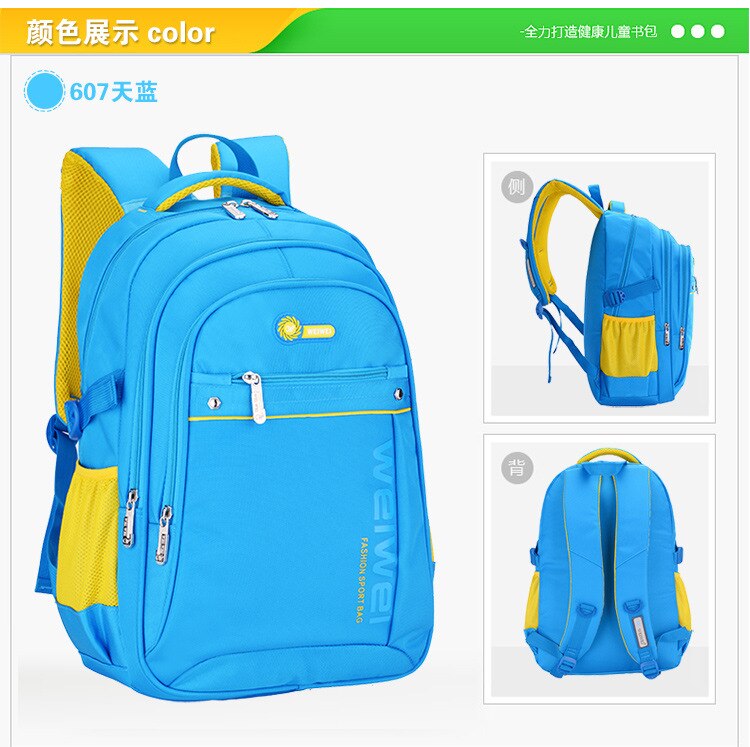 Waterdichte kinderrugzak schooltassen rugzak kinderen schooltas jongens & meisjes basisschool rugzak kinderen boekentas mochila: Hemelblauw