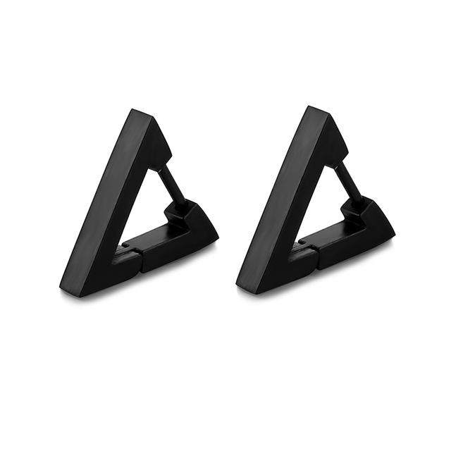 Wkoud 8 Pairs Rvs Punk Stud Oorbellen Voor Mannen Vrouwen Populaire Driehoek Kruis Klinknagel Oorbellen Scharnierende Hanger Ring Pierce: Imitation Rhodium Plated