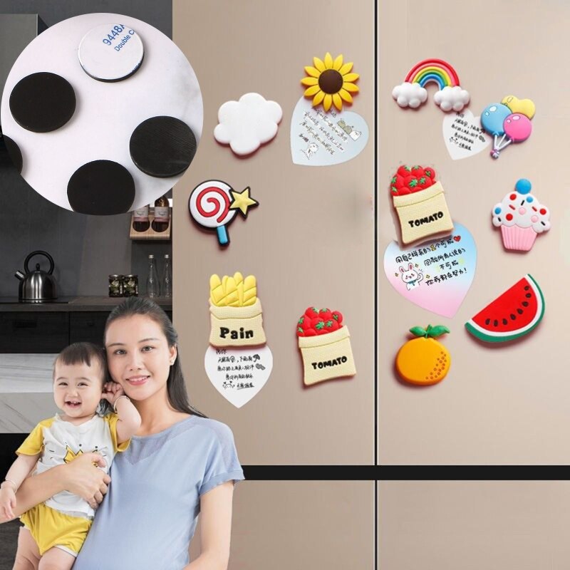 Imanes redondos y flexibles para manualidades, adhesivos de 10 piezas con respaldo adhesivo, pequeños imanes adhesivos, puntos magnéticos
