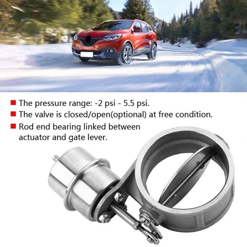 Car Exhaust Control Valve Boost Vacuum Activated Exhaust Cutout Open Style Pressure 1 BAR