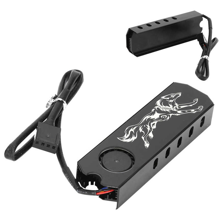 State Hard Disk Heat Sink Aluminum Alloy M.2 2280 SSD Heatsink with Regulation with Fan Desktop 4Pin Interface Powerful Cooling