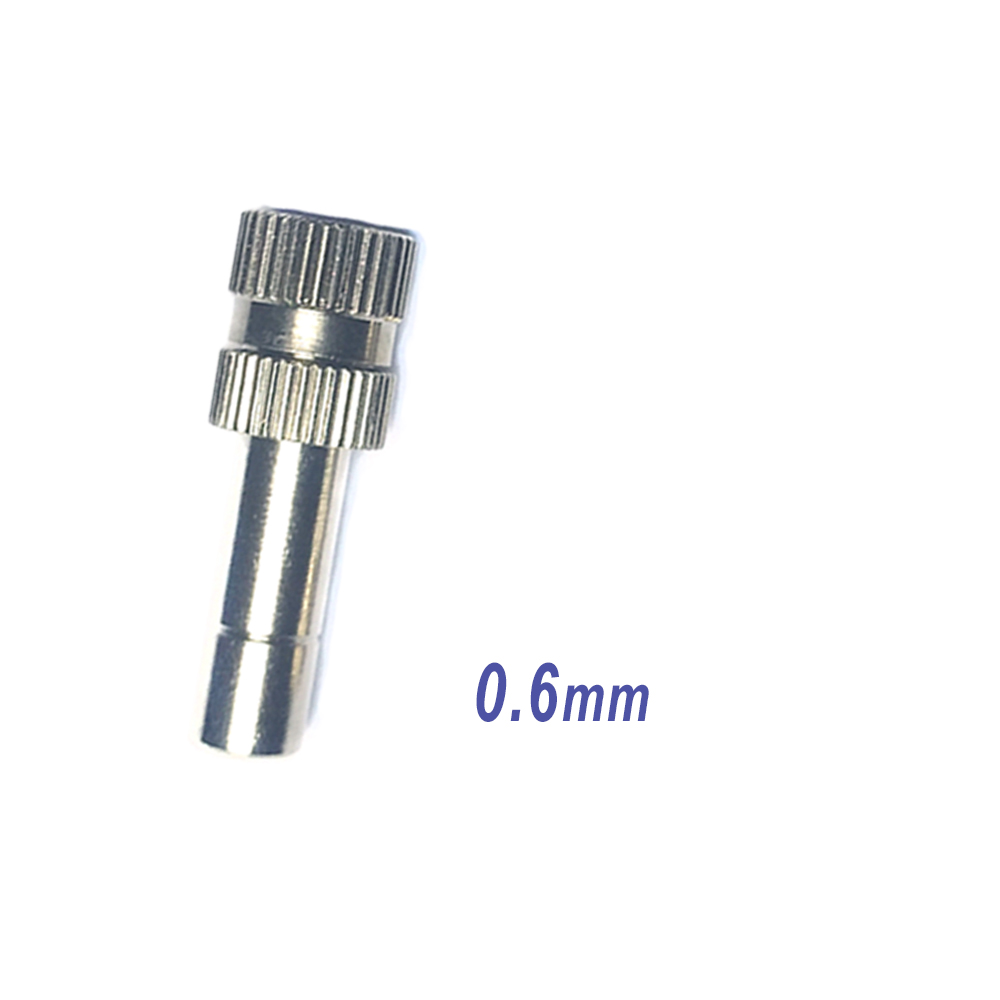 10 Pcs Quick Duwen Nozzles Nickeled Beslaan Spray Sprinkler Verneveling Tuin Nozzle Voor Verneveling Cooling Systeem 1/4 "Inch: 0.6mm
