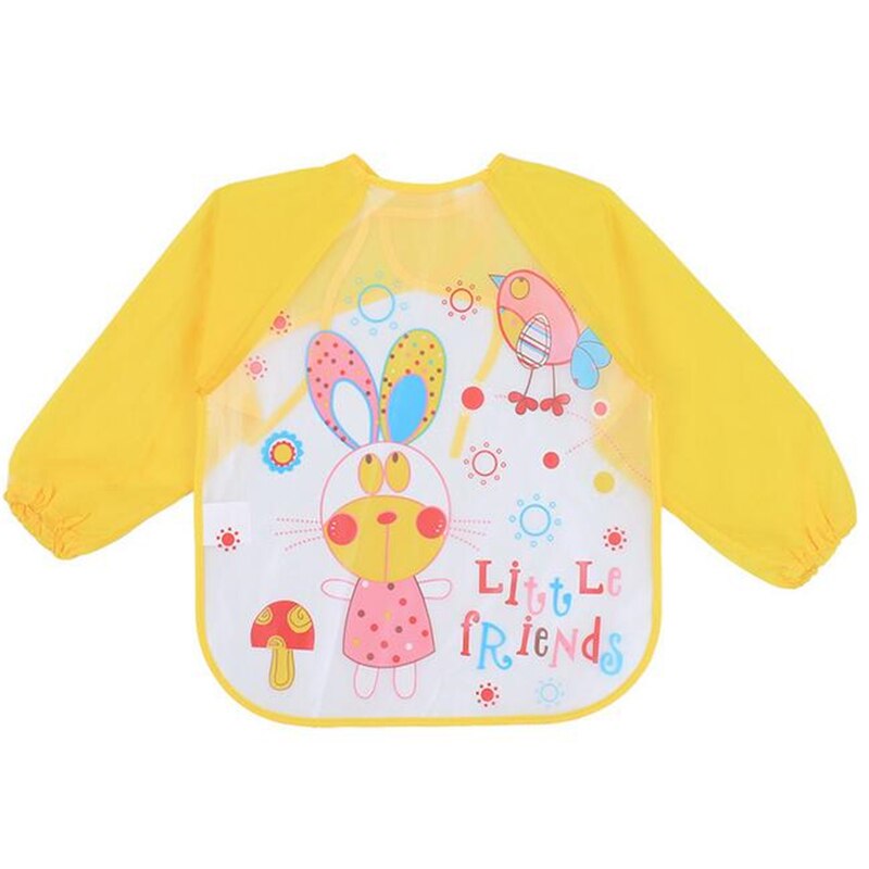 0-3Y Waterdichte Baberos Bavoir Slabbetjes Kinderen Schort Lange Mouw Voeden Kiel Slabbetjes Kinderen Eten Borstplaat Baby Burp Kleding: yellow