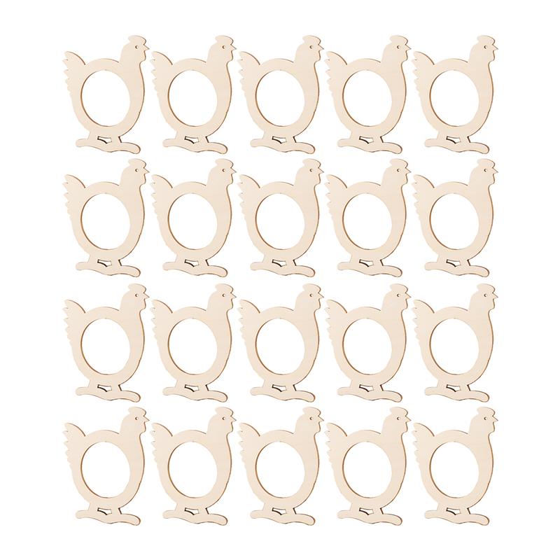 20PCS Rabbit Shape Wood Napkin Rings Napkin Buckles Party Napkin Holders Towel Buckles: 4