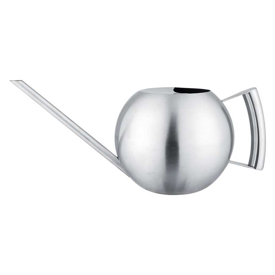1000mL Stainless Steel Long Mouth Round Sprinkling Pot for Home Garden Plant Watering Can