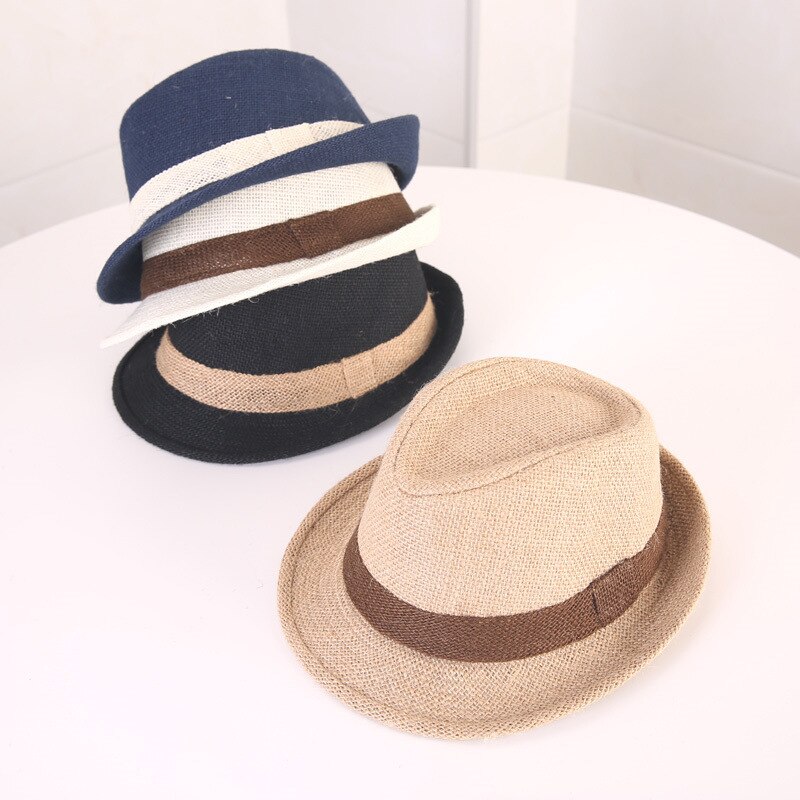 Baby Strohoed Lente Zomer Elegante Jazz Cap Zonneklep Strand Hoeden Kids Outdoor Caps Voor Jongens Meisjes 1-3 jaar Oude Kinderen Hoeden