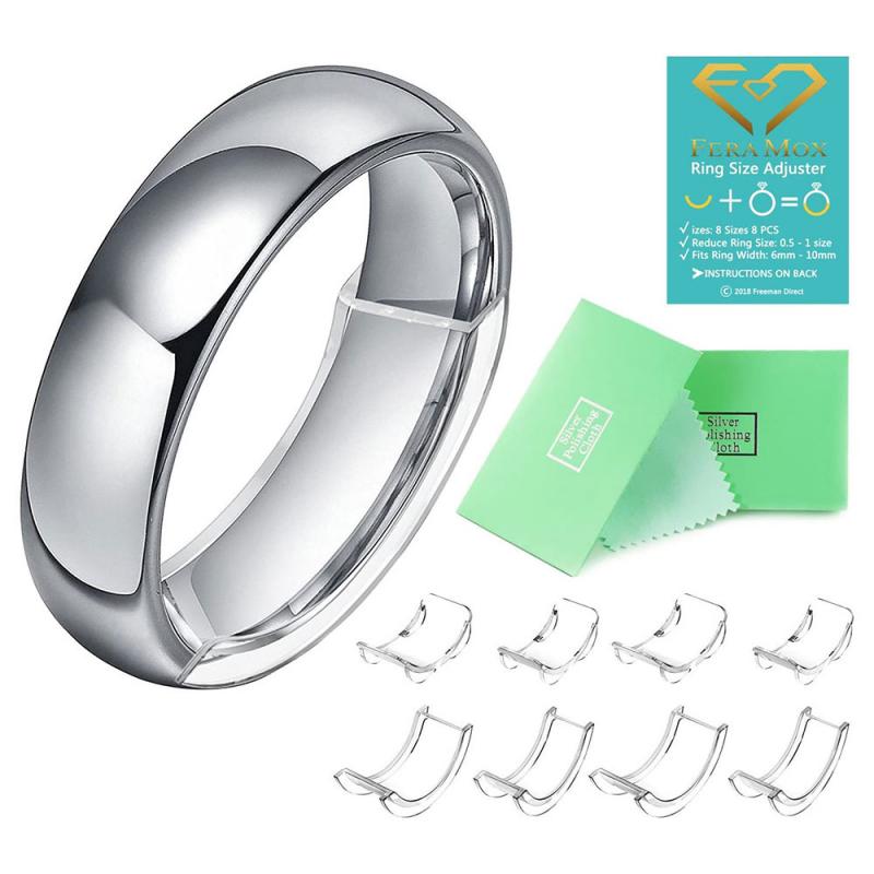 8Pcs Silicone Invisible Clear Ring Size Adjuster Rings Sizers Jewelry Regulator Tools