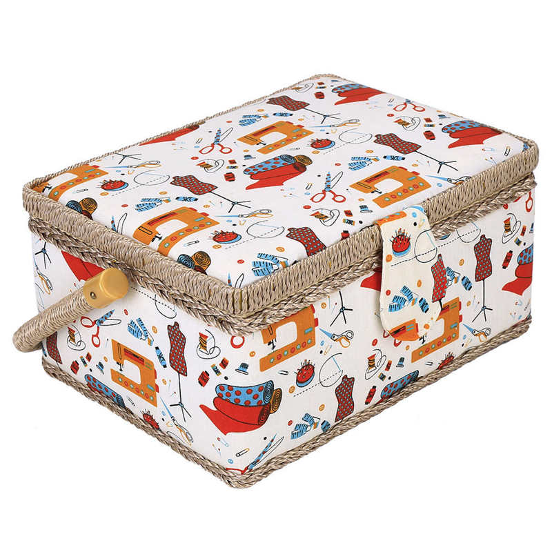 3 Colors Craft Sewing Tool Needle Thread Basket Fabric Household Storage Box Sewing Box Organizer with Sewing Accessories