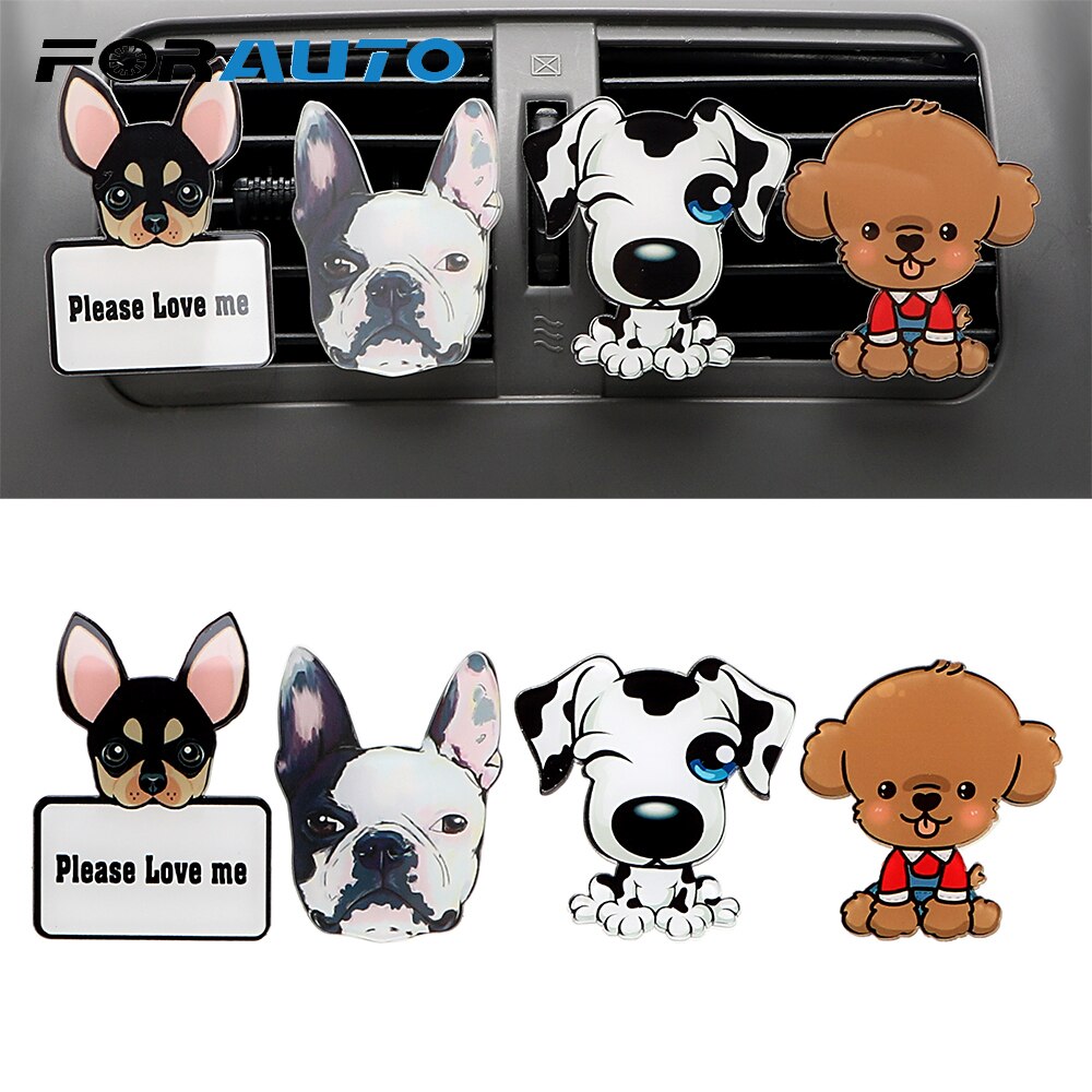 FORAUTO Lufterfrischer Klimaanlage Steckdose Clip Auto Steckdose Parfüm Auto-Styling Auto Ornament Solide Duft Niedlichen Welpen Hund