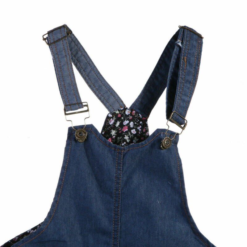 Canis børn baby pige sommer denim strop kjole jumpsuit soldragt kort nederdel jakkesæt