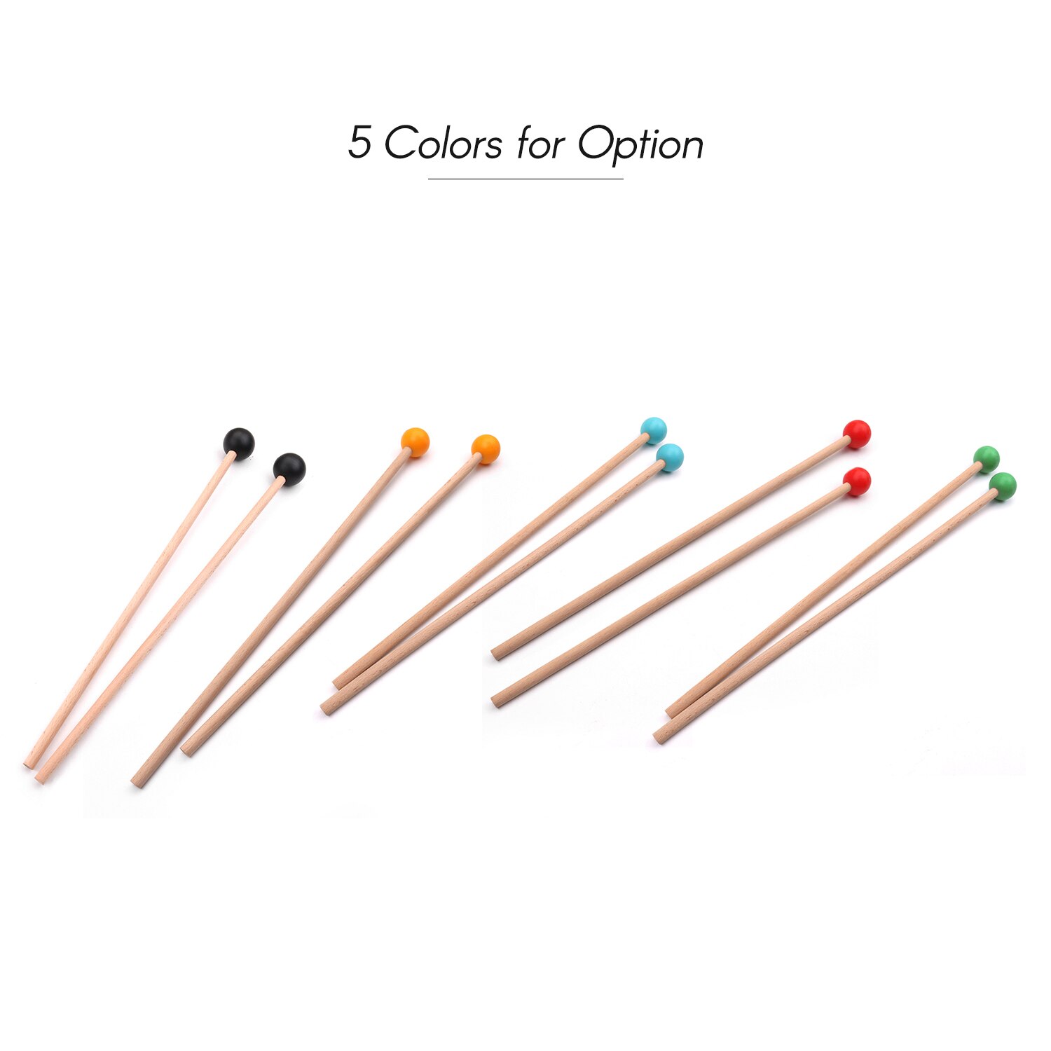 1 par de piezas de percusión profesionales, accesorios de percusión, xilófono, Marimba, mazo, baquetas, longitud de 365mm