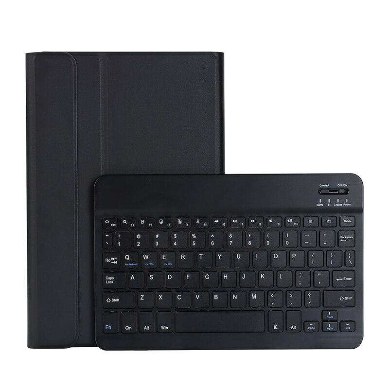 Wireless Keyboard For Samsung Tab S6 lite 10.4 P610 P615 Ultra-thin detachable Bluetooth keyboard leather case with pen slot: Blackcase with black