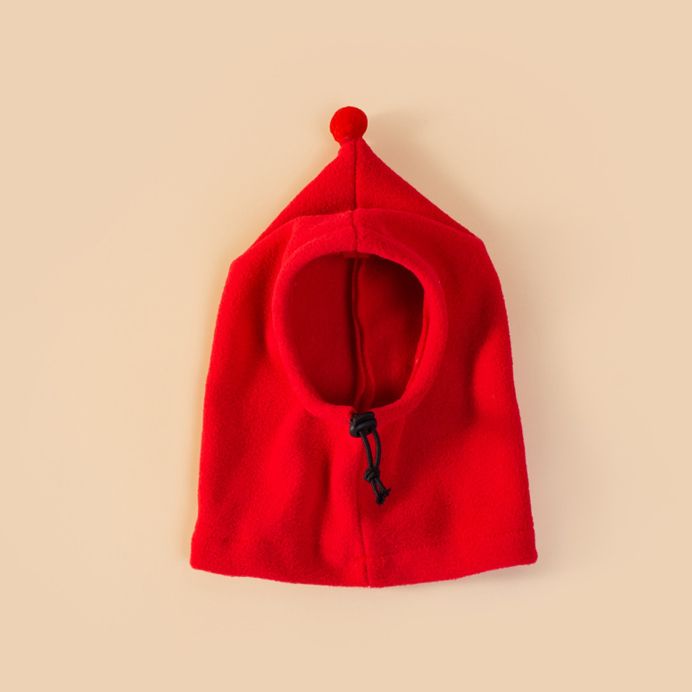 Chapeau d'hiver pour chien, couleur unie, bouledogue français, , cordon réglable, couvre-chef pour animaux de compagnie, casquette polaire douce pour chiot: S / Rouge
