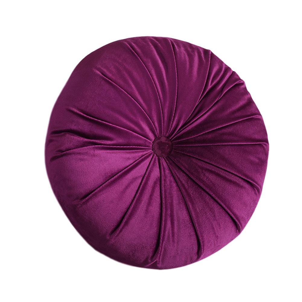 Europese Zitkussen Ronde Zitkussen Fluwelen Stof Effen Kleur Terug Kussen Sofa Kussen Bed Kussen Woondecoratie: Purple