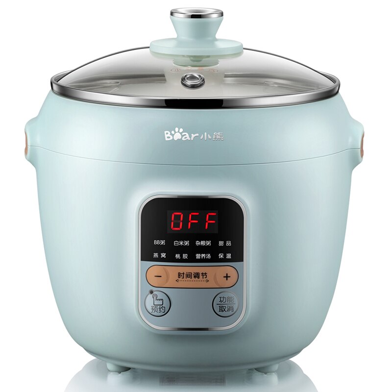 220V Electric Stewing Pot Automatic Ceramic Household Slow Stewing Pot Porridge Maker 1L Multi Cooker EU/AU/UK/US Plug: Blue / AU