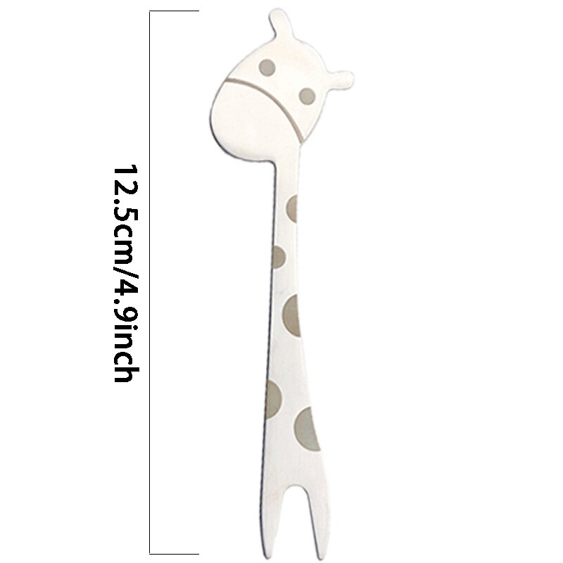 2-10pcs Giraffe Shape Fruit Forks Kitchen Gadgets Food Pick Salad Desert Forks Snack Toothpick Stainless steel Cartoon Tableware