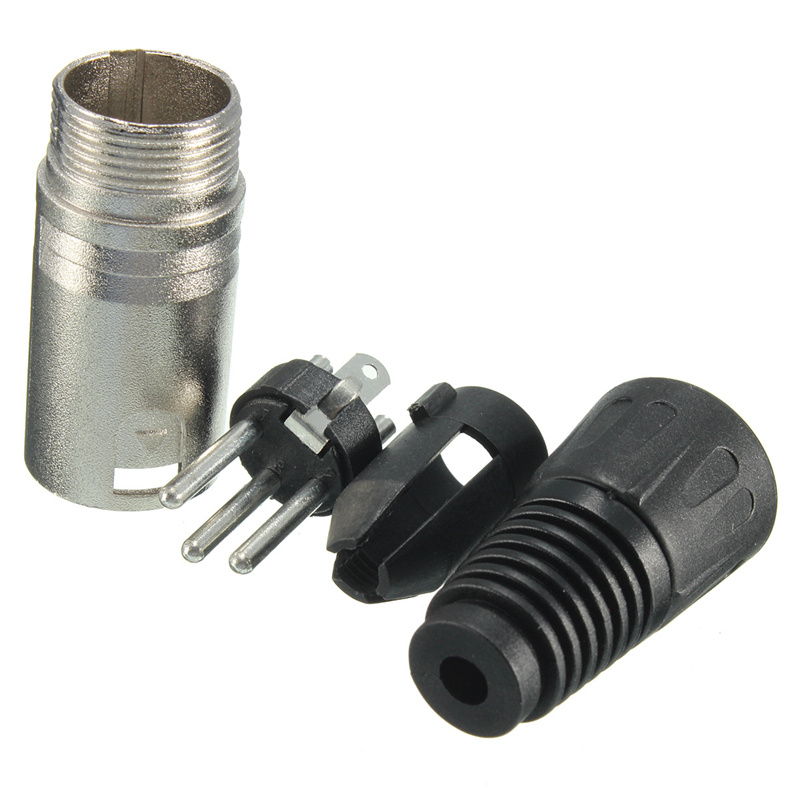 LEORY 1 pair Male & Female 3-Pin XLR Microphone Audio Cable Plug Connectors Cannon Cable Terminals