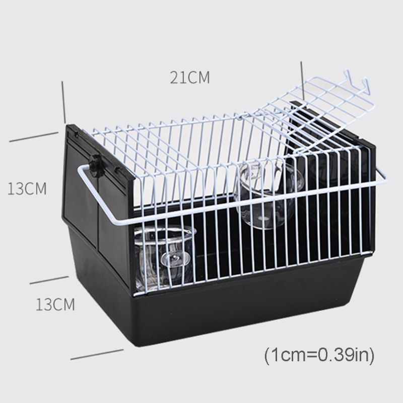 Travel Bird Carrier Cage Wire Rectangular for Small Birds and Canaries Outdoor