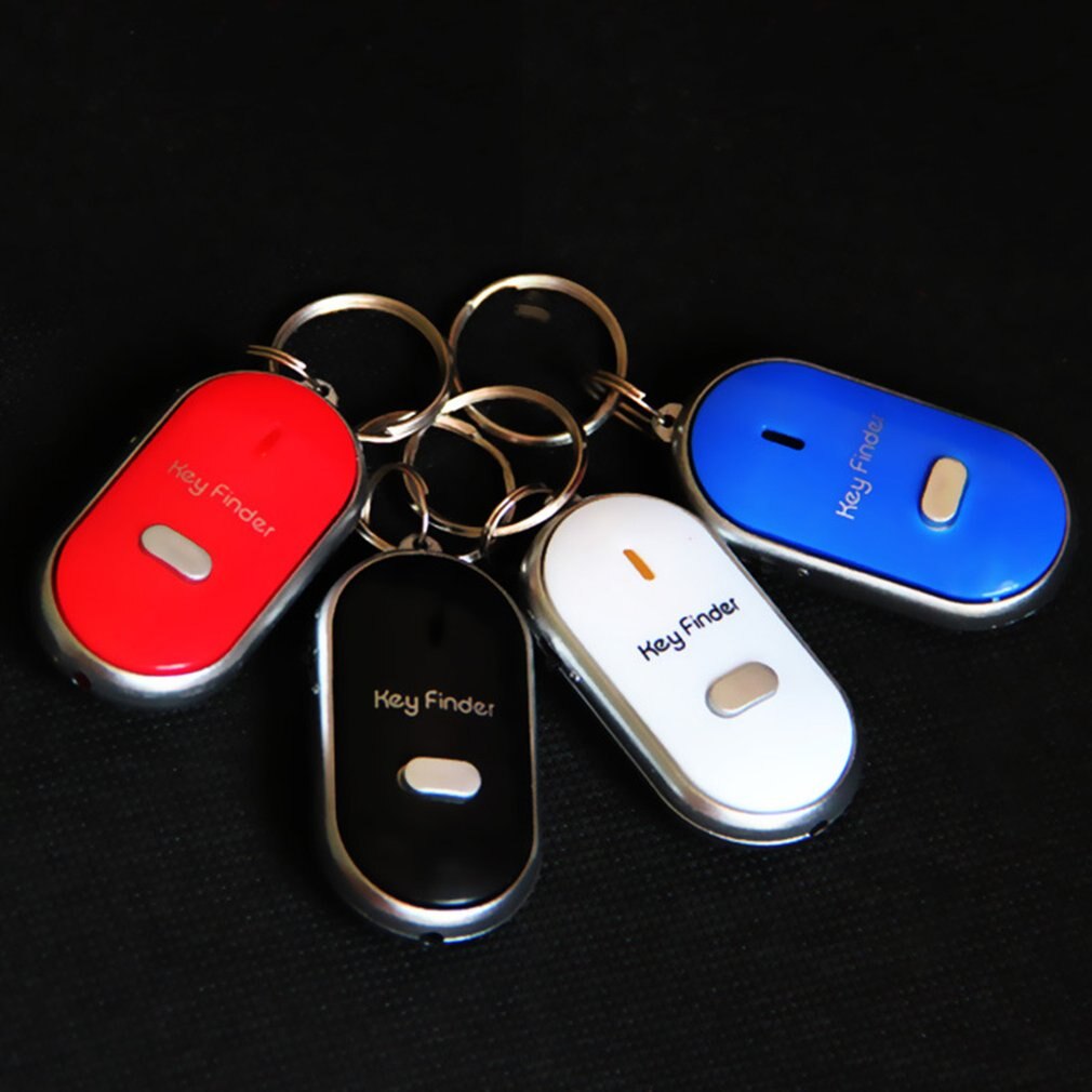 Mini Fluitje Anti Verloren Keyfinder Alarm Portemonnee Huisdier Tracker Smart Knipperende Piepen Remote Locator Sleutelhanger Tracer Key Finder + Led