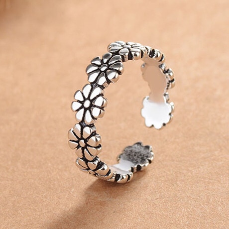 925 Sterling Silber Blumen Finger Ringe Dazzling Daisy Wiese Stapelbar Ring, Klar CZ Für Frauen Hochzeit Schmuck
