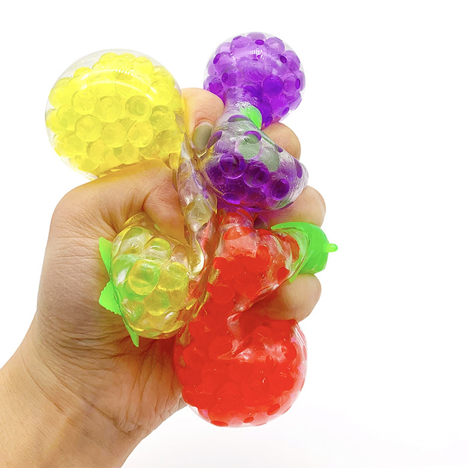 Colorful Soft Squeeze Fruits Ball Smashing Kneading Strawberry Grape Pineapple Decompression Toys (Color Random)