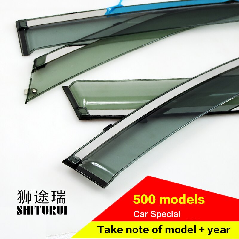 SHITURUI Window Visor Vent Sun Rain Deflector Guard For PEUGEOT 301 308 308S 408 508 5008 4008 3008 car Stainless steel