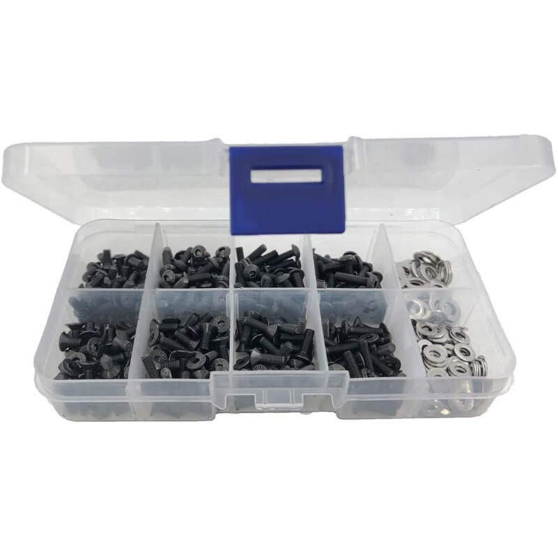 340PCS RC Screws Kit Repair Tool M3 Flat Head/Round Head &amp; M3 M4 Flat Washers for Traxxas Tamiya SCX10 HPI RC Car Parts