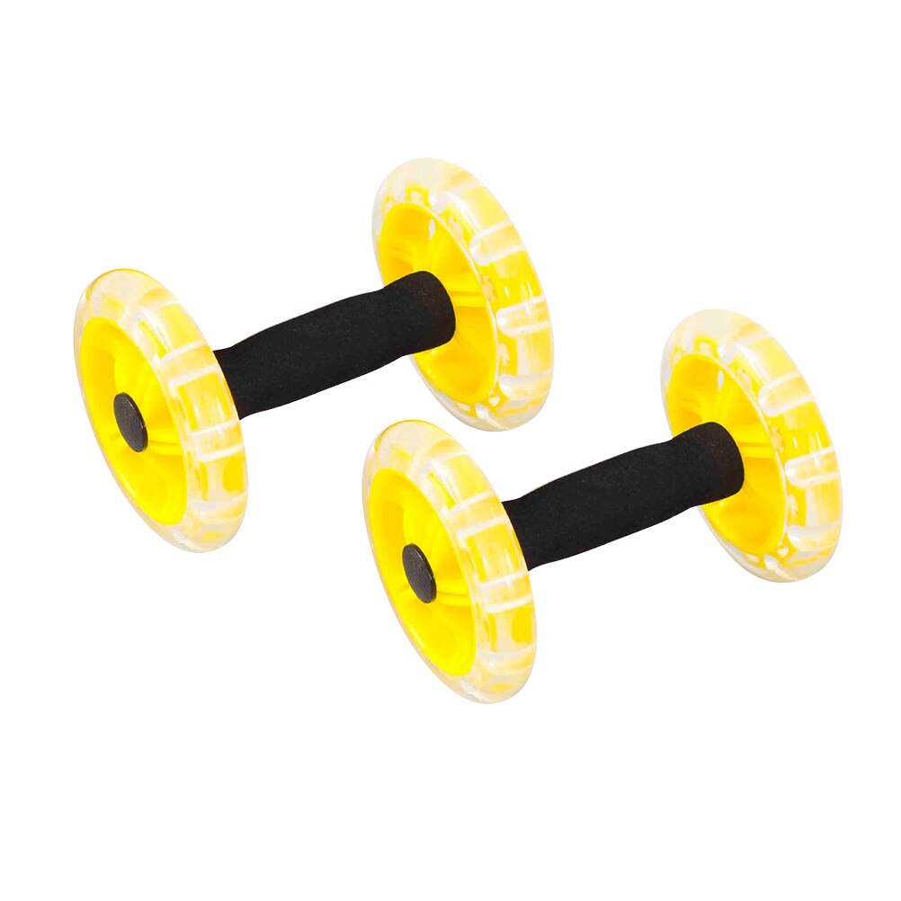 Twin-Wheel Tummy Strengthening Fitness Tummy Shaping Wheel for Man Woman (Blue): Yellow