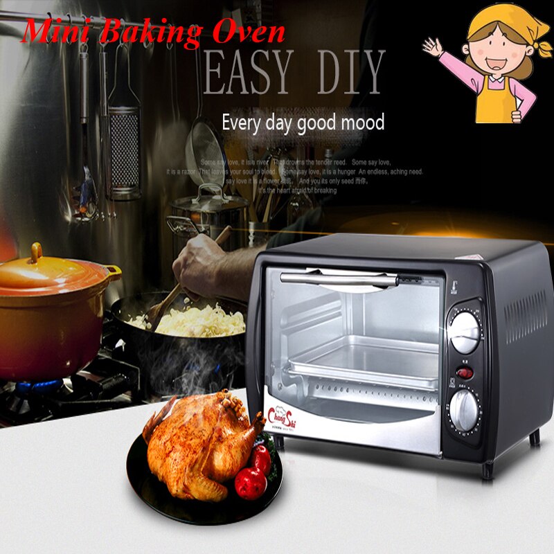 Household Mini Baking Oven 12L Stainless Steel Electric Glass Oven Cake Toaster Kitchen Appliances CS1201A