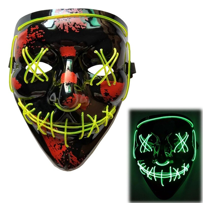 Masque de matière plastique de partie lumineuse de faux Fluorescent portatif Unique de Halloween de