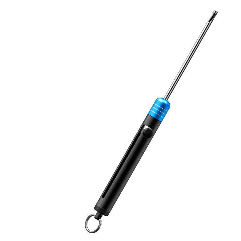 1Pcs Retractable Fish Unhook Extractor Detacher Hook Remover Disgorger Knot Picker Tier Aluminum Safety Portable Fishing Tools: Blue