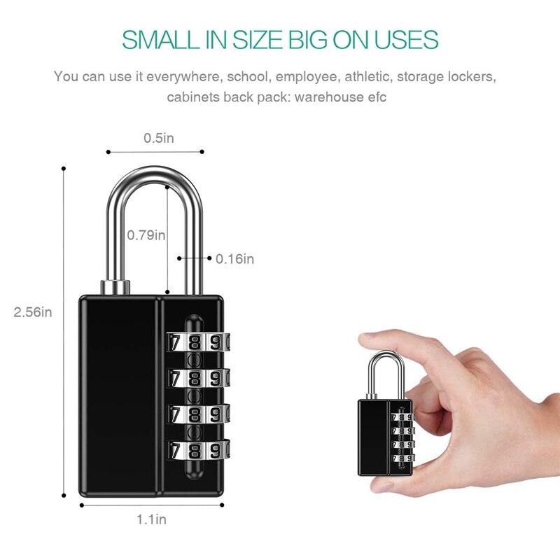 4 Digit Padlock, 2 Pack Combination Lock With 2 Ke... – Vicedeal