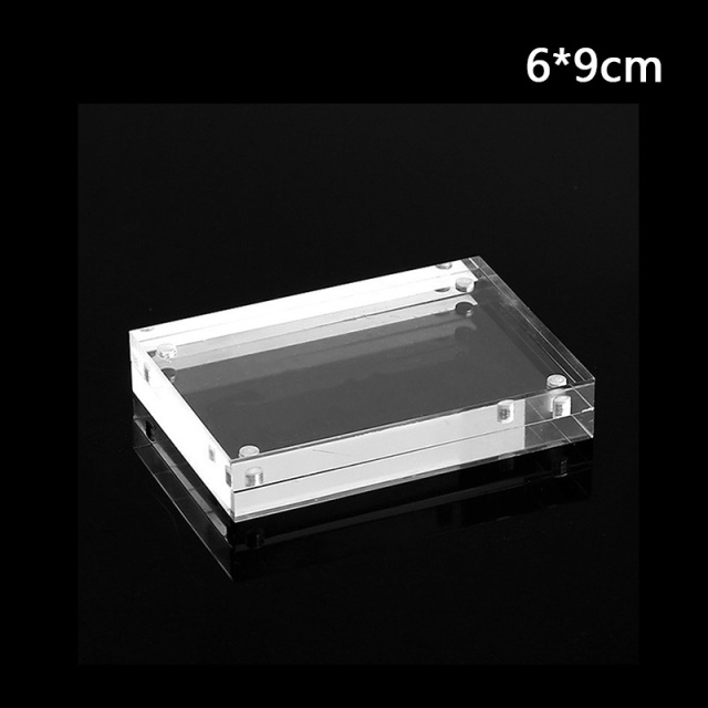 Diy akryl číry magnetický fotorámik obdĺžnik rámik na obrázok vizitka držať bytový dekor narodeninový dekor