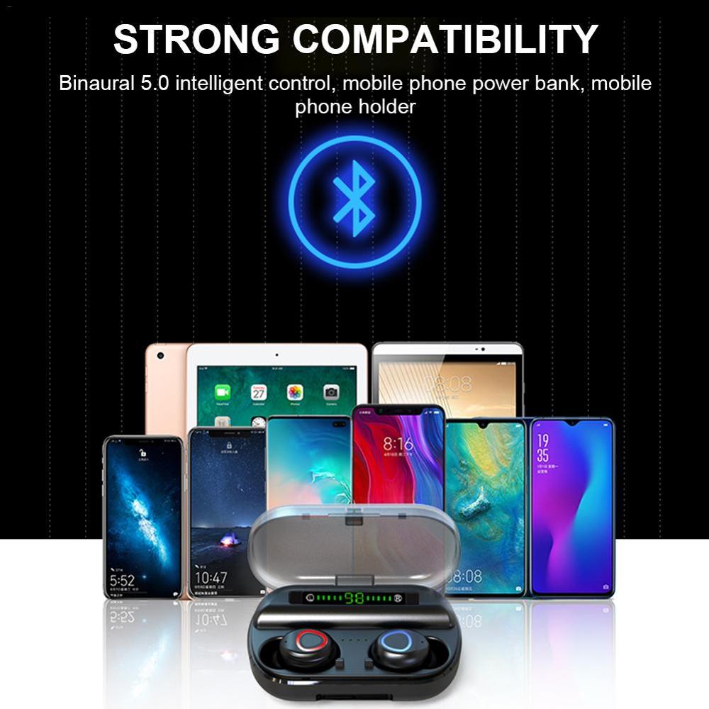 V10 TWS Earphones Cordless ecouteur Bluetooth 5.0 Noise Isolating True Wireless Earbuds LED Display Earpiece 1200 mAh