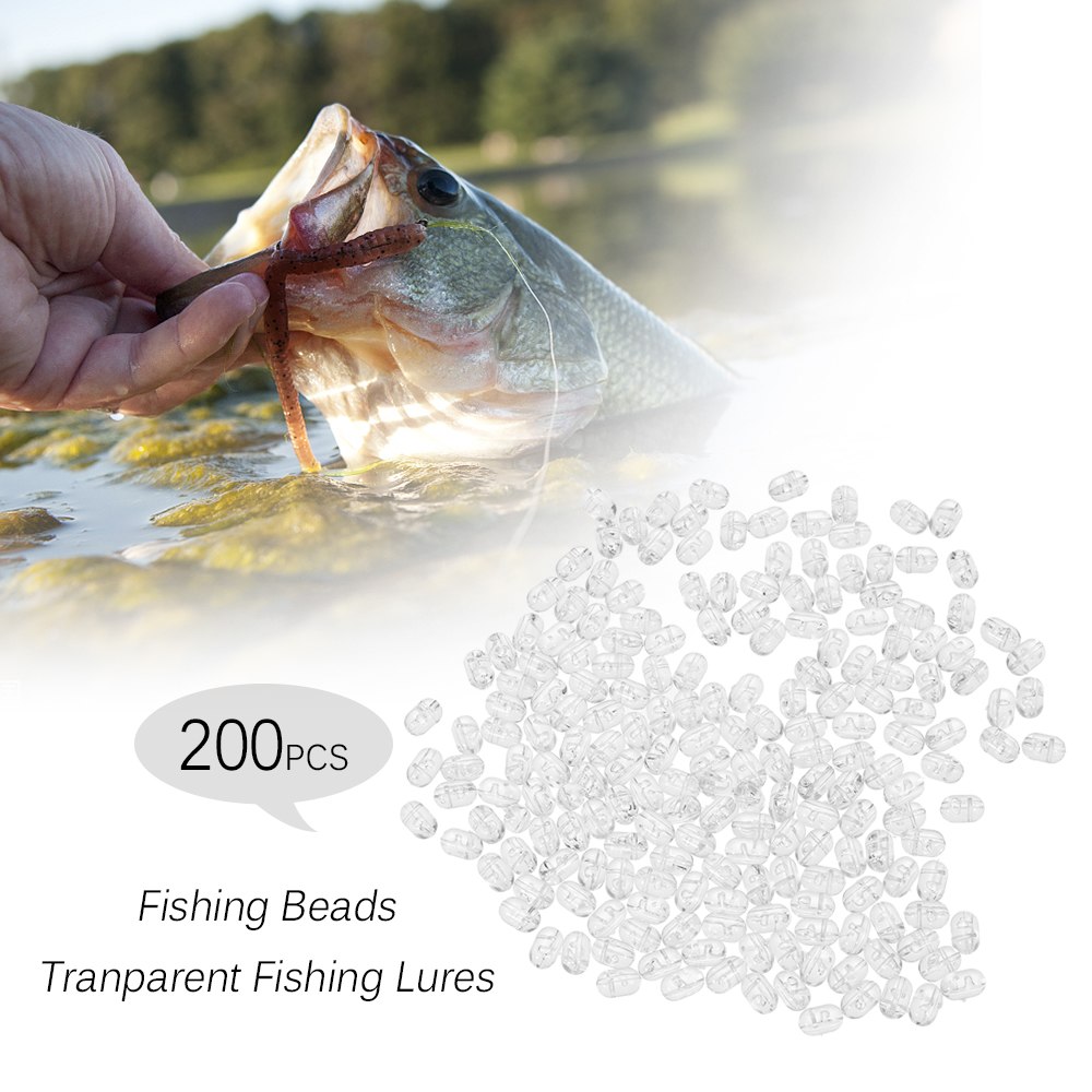 200 stk fiskeperler harde klare perler setter fiske lokker harde lokker fisk tilbehør pesca gjennomsiktige dobbelthullede perler