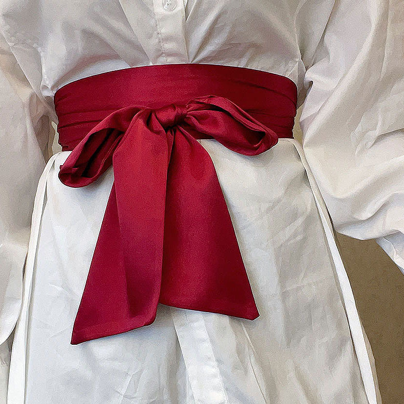 Satijnen Strik Brede Corset Riem 9.5x250 cm Wijn Wit Rood Zwart Roze Geel Marine DIY Strik Tailleband voor Vrouwen Meisje: Bordeaux