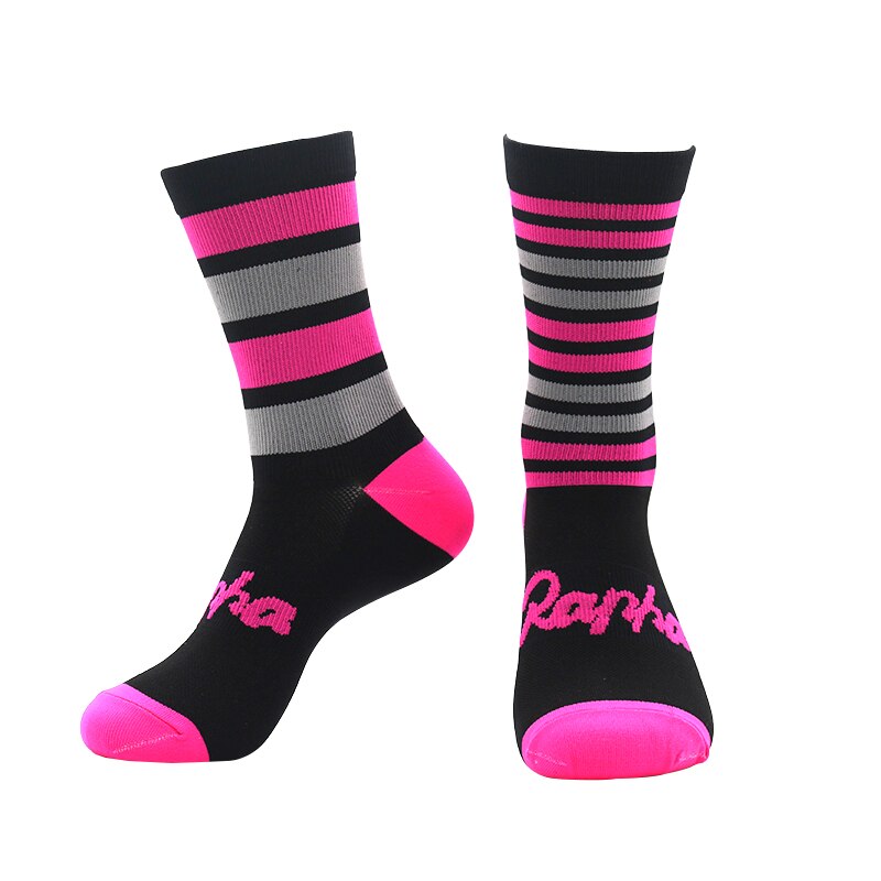 Calcetines deportivos profesionales para ciclismo, medias transpirables para bicicleta de carretera, baloncesto y fútbol, color rosa, nueva: Rosa