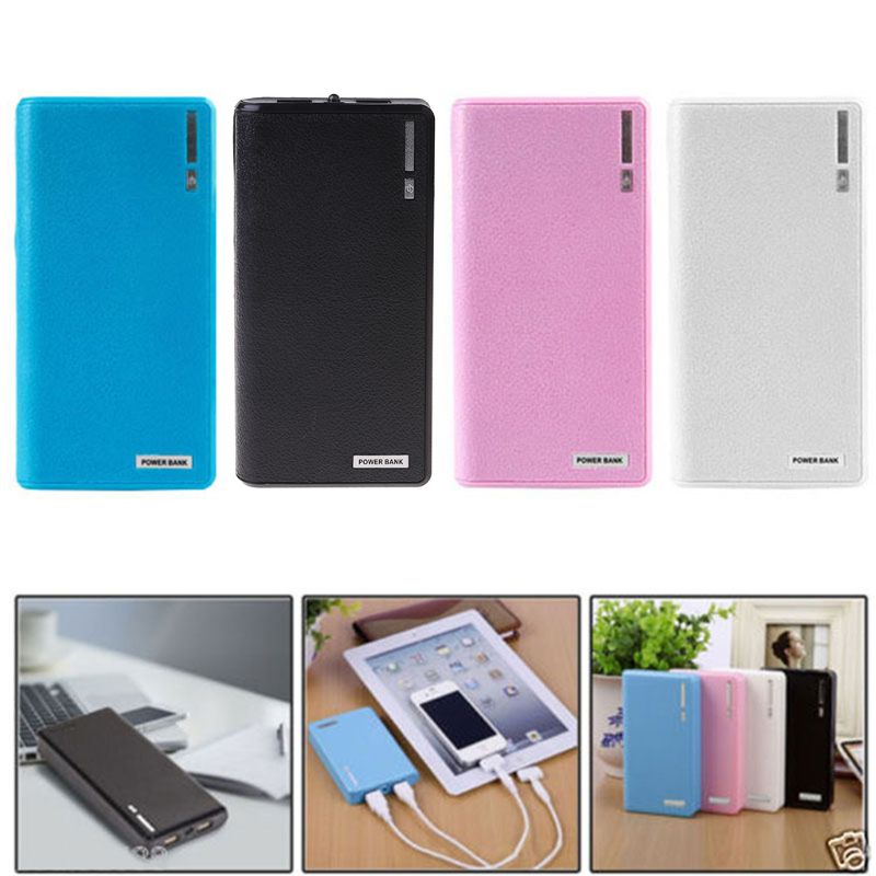 Dual USB Power Bank 6x 18650 External Backup Battery Charger Box Case For Phone