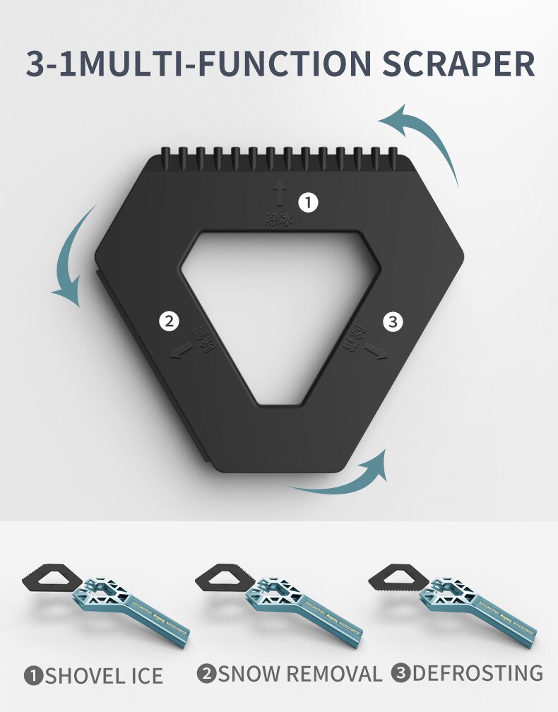 Car Snow Shovel 3in1 Ice Scraper Windshield Multifunctional Detachable Ice Breaker Winter Snow Brush Shovel Car Snow Remover