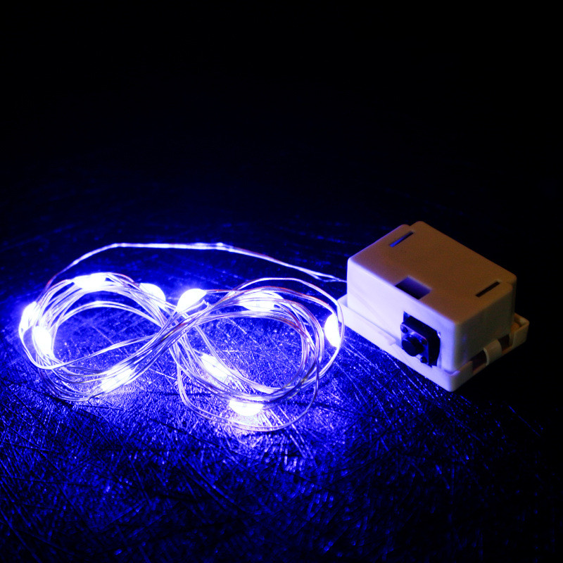LED-Lichterkette, Knopfbatterie, Lichterkette, Weihnachten, Hochzeit, Neujahr, Schlafzimmer, Wohnzimmer, Garten, Dekoration, Girlande: Blau / O