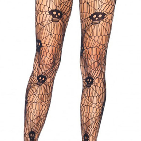 Skull Spider Web Net Pantyhose Stockings For Women Adult Halloween Costume Hosiery Pantyhose Collant Hosiery Fish Net-30