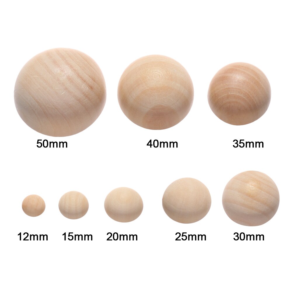 5/10 Pcs Eco-Friendly Natural Half Wooden Beads Wood Half-faced Split Round Balls for Home DIY Crafts Making Unfinished Supplies