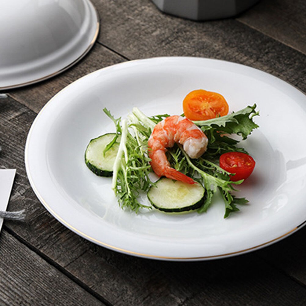 1 Set Plate Household Steak Plate French Style Steak Plate Ceramic Pastry Plate for Kitchen Hotel Restaurant