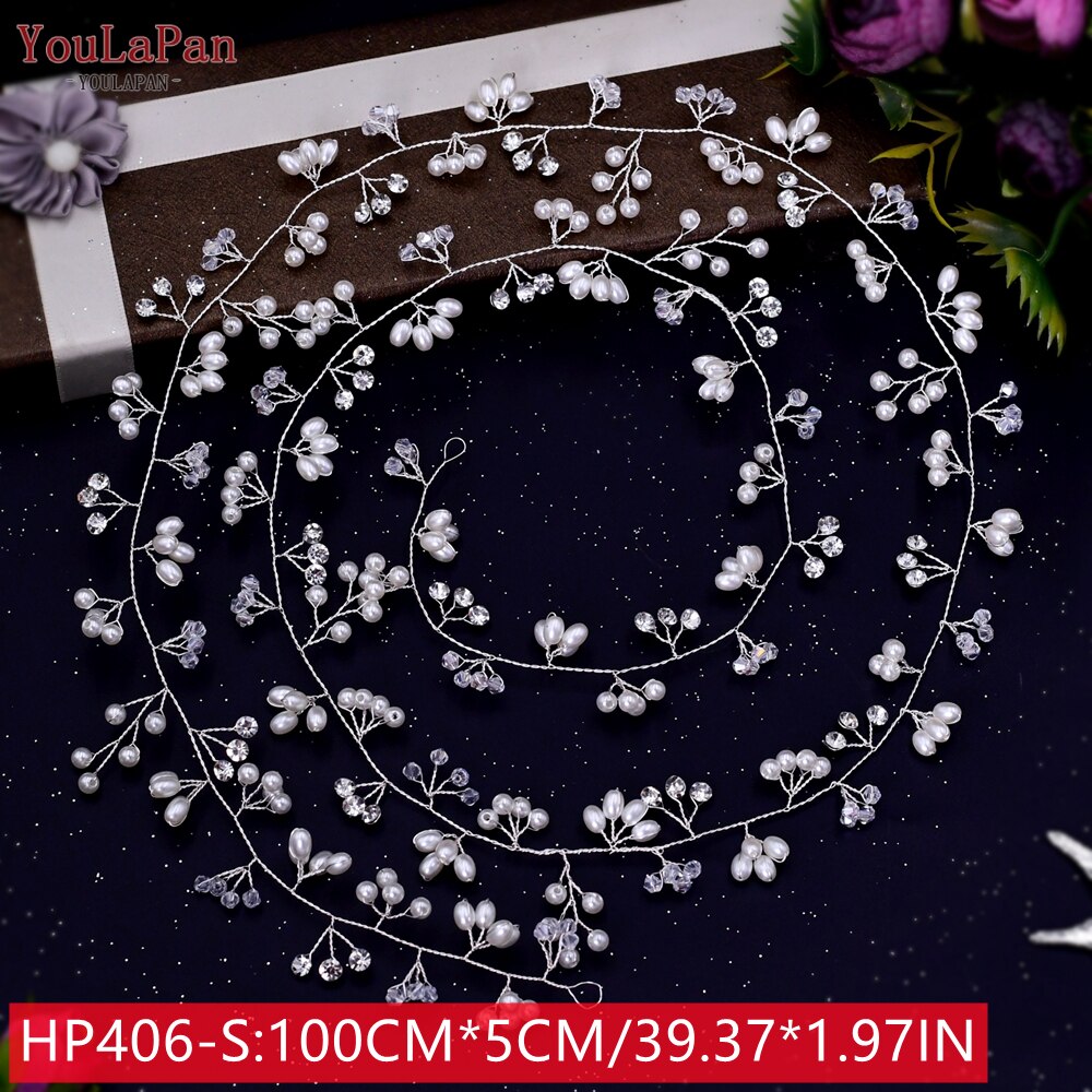 YouLaPan HP233 Wedding Rhinestone Headpieces Bride Hair Accessories Alloy Leaf Wedding Hair Vines Headband Wedding Hair Pieces: HP406-S