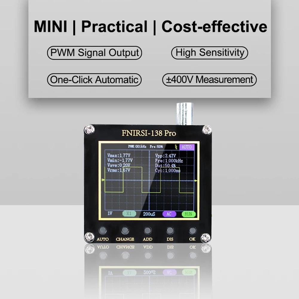 FNIRSI-138 PRO Digital Handheld Pocket Oscilloscope Kit 2.5MSa/s 200KHz Analog Bandwidth Support 80KHz PWM And Firmware Update
