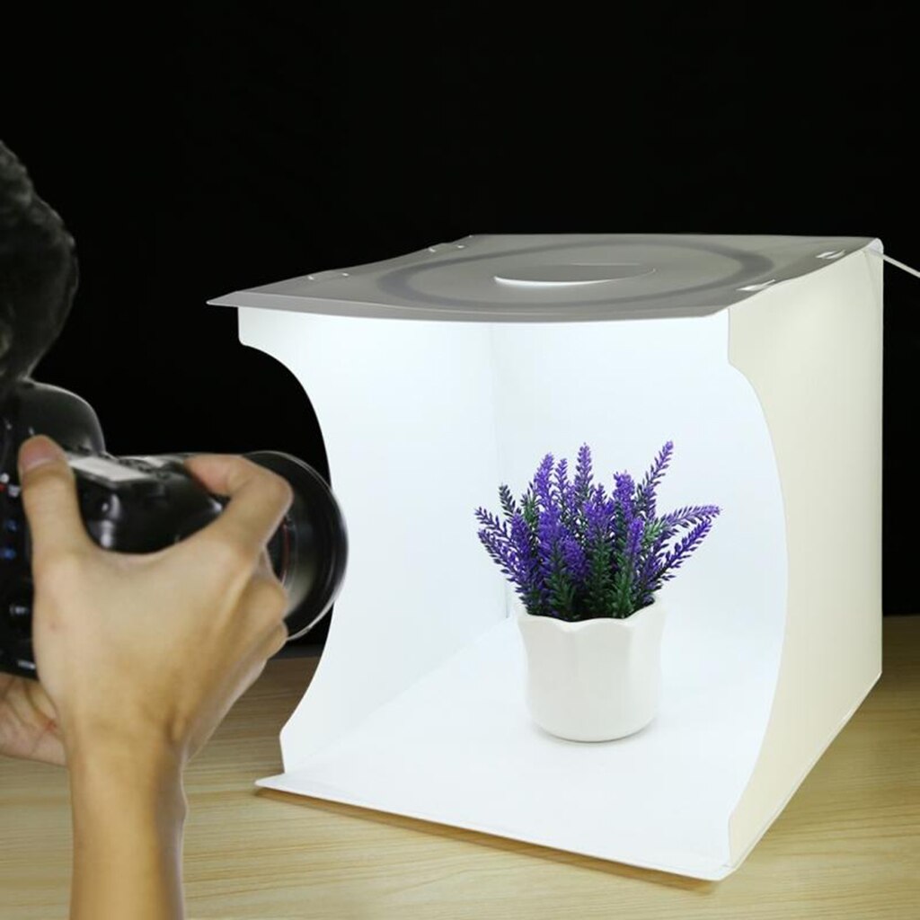 Mini tienda de estudio fotográfico plegable, caja de luz portátil para estudio de fotografía, carpa de luz LED de 31cm x 31cm x 32,7 cm, 6 fondos