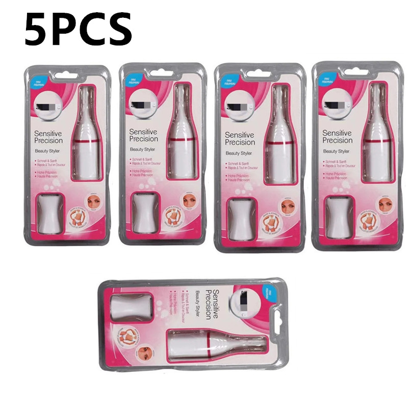 Depiladora eléctrica multifunción 5 en 1, 2, 3, 5 piezas, recortadora indolora para cejas, cuerpo, Bikini, depilación Facial: Plata