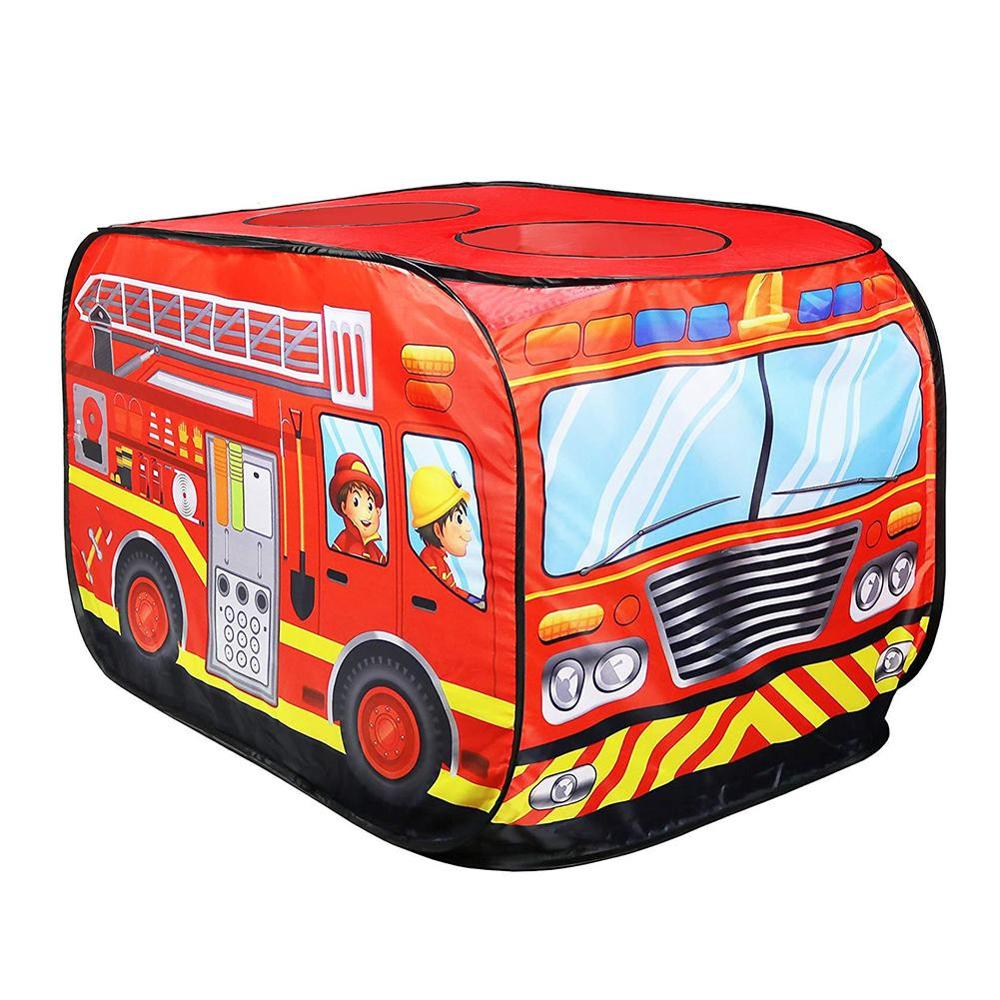 Kids Pop Up Play Tent Speelgoed Opvouwbare Speelhuisje Doek Brandweerwagen Politie Auto Spel Huis Bus Kinderen Speelgoed Tent brandbestrijding Model: B